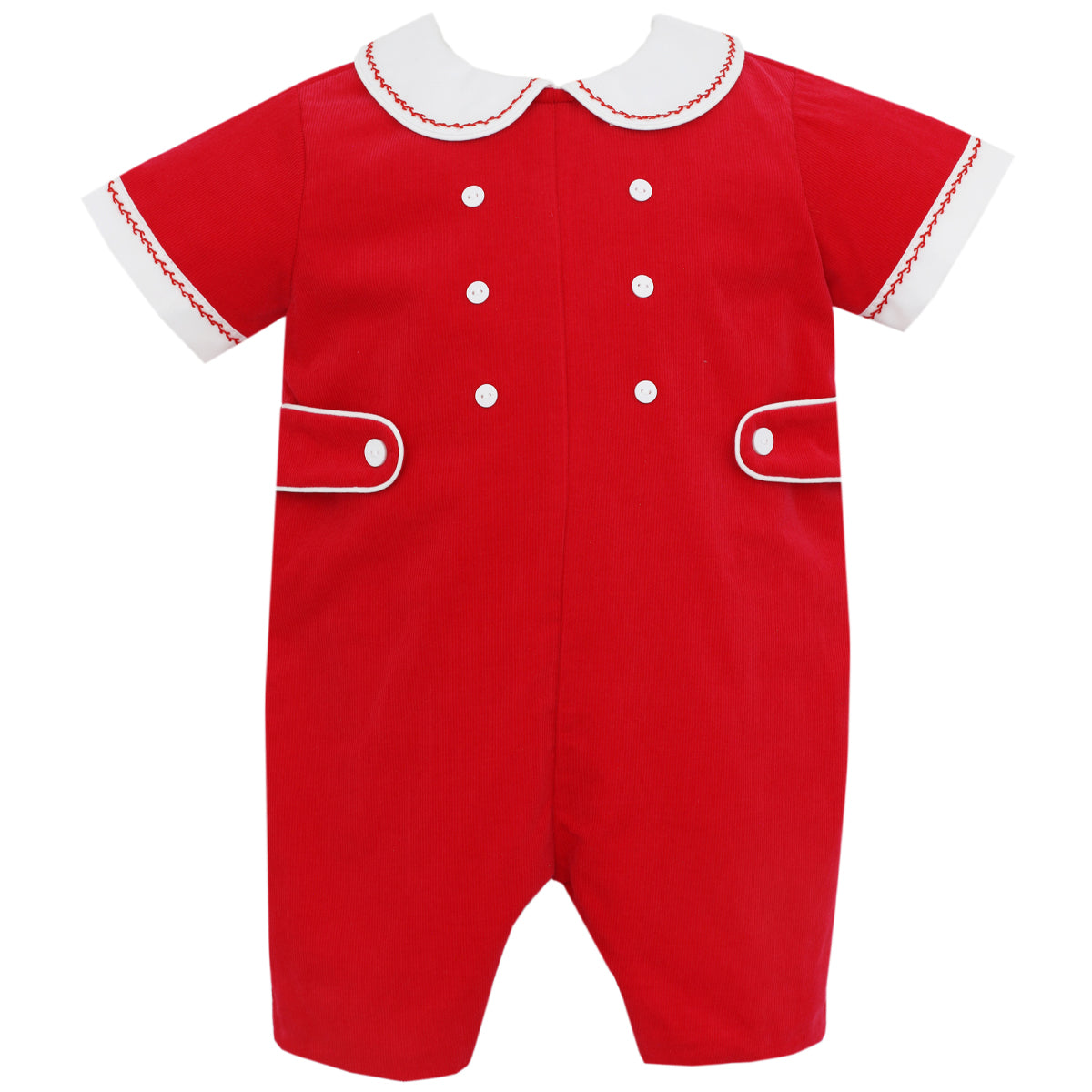 Ethan Red Corduroy Short Romper