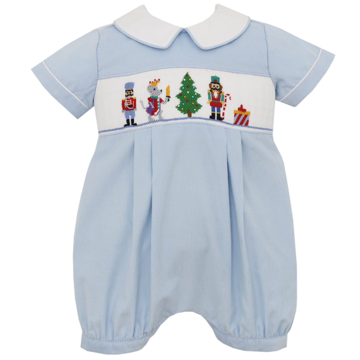 Nutcracker Blue Corduroy Romper