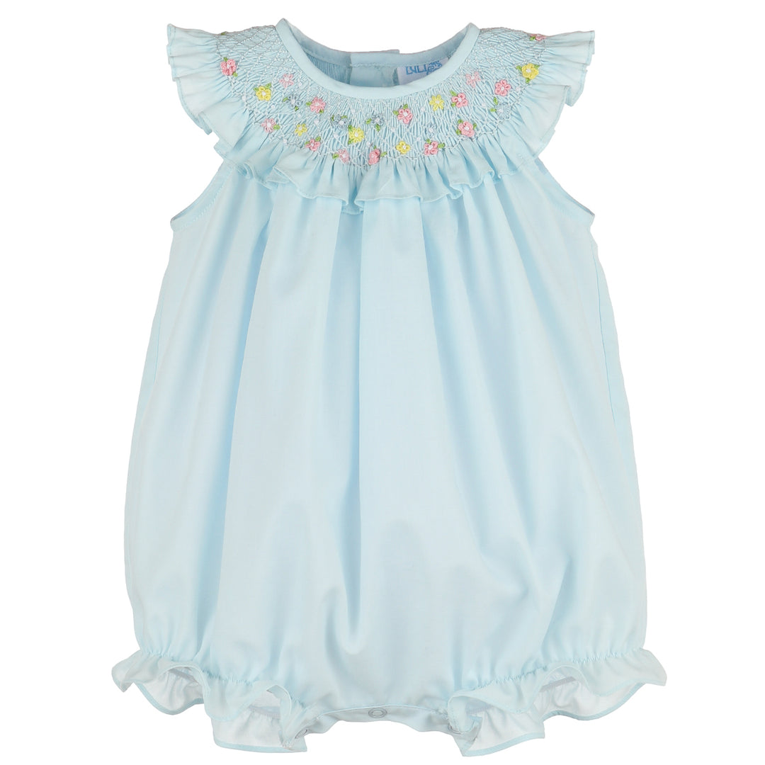 Blue In Bloom Smocked Bubble