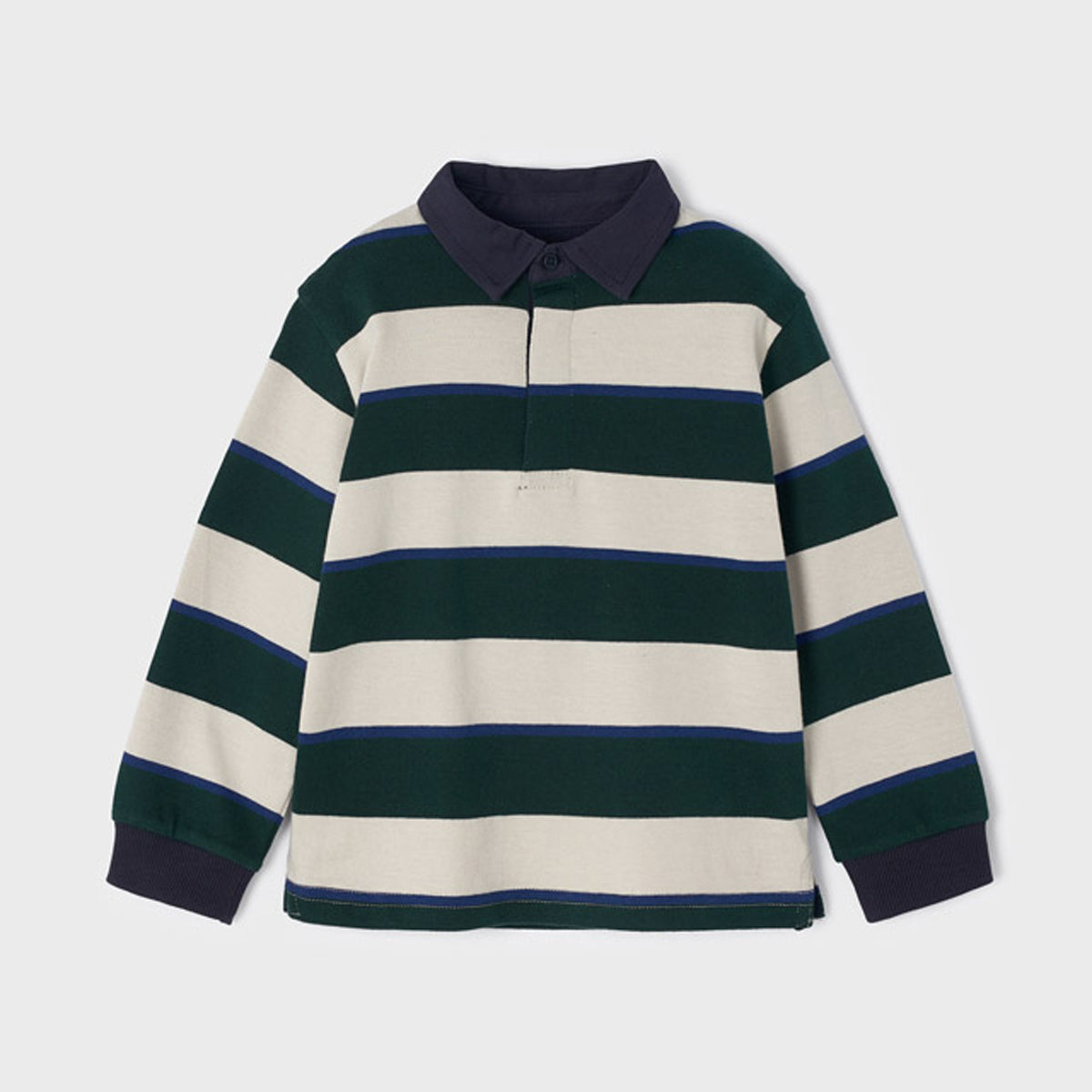 Jade Block Stripe Polo Long Sleeve