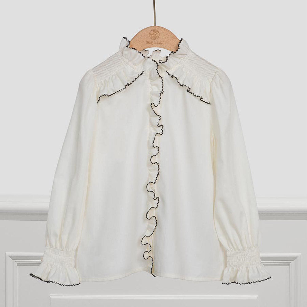 Cream Satin Poplin Blouse