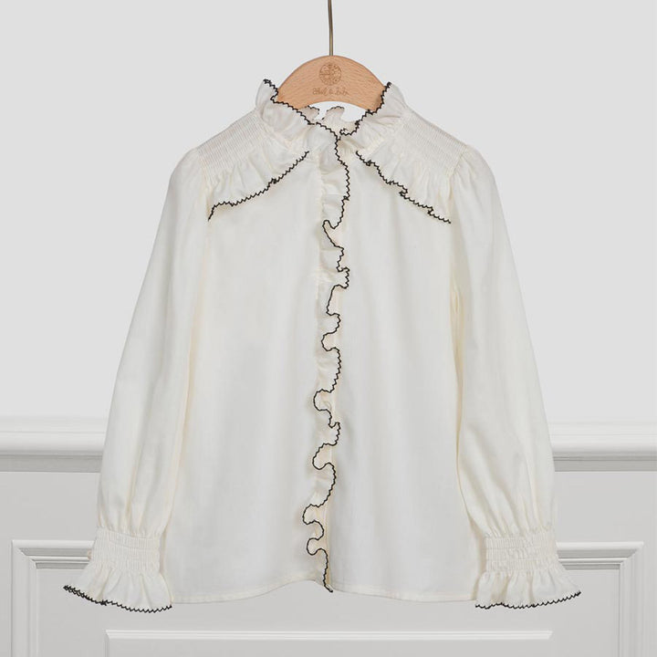 Cream Satin Poplin Blouse