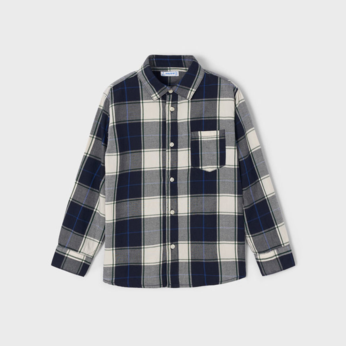 Ecofriends Navy Long Sleeve Plaid Shirt