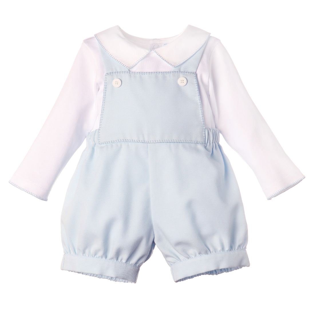 Blue Overall Bubble With White Bodysuit