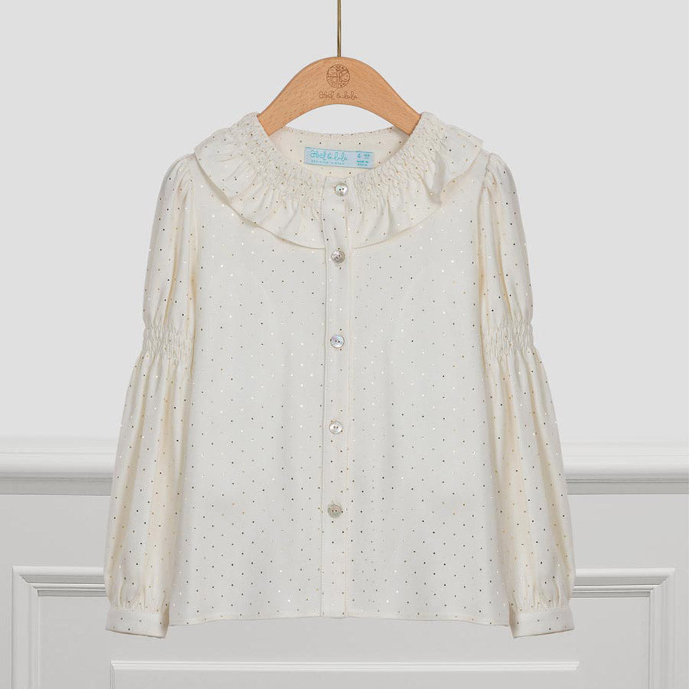 Cream Polka Dot Blouse