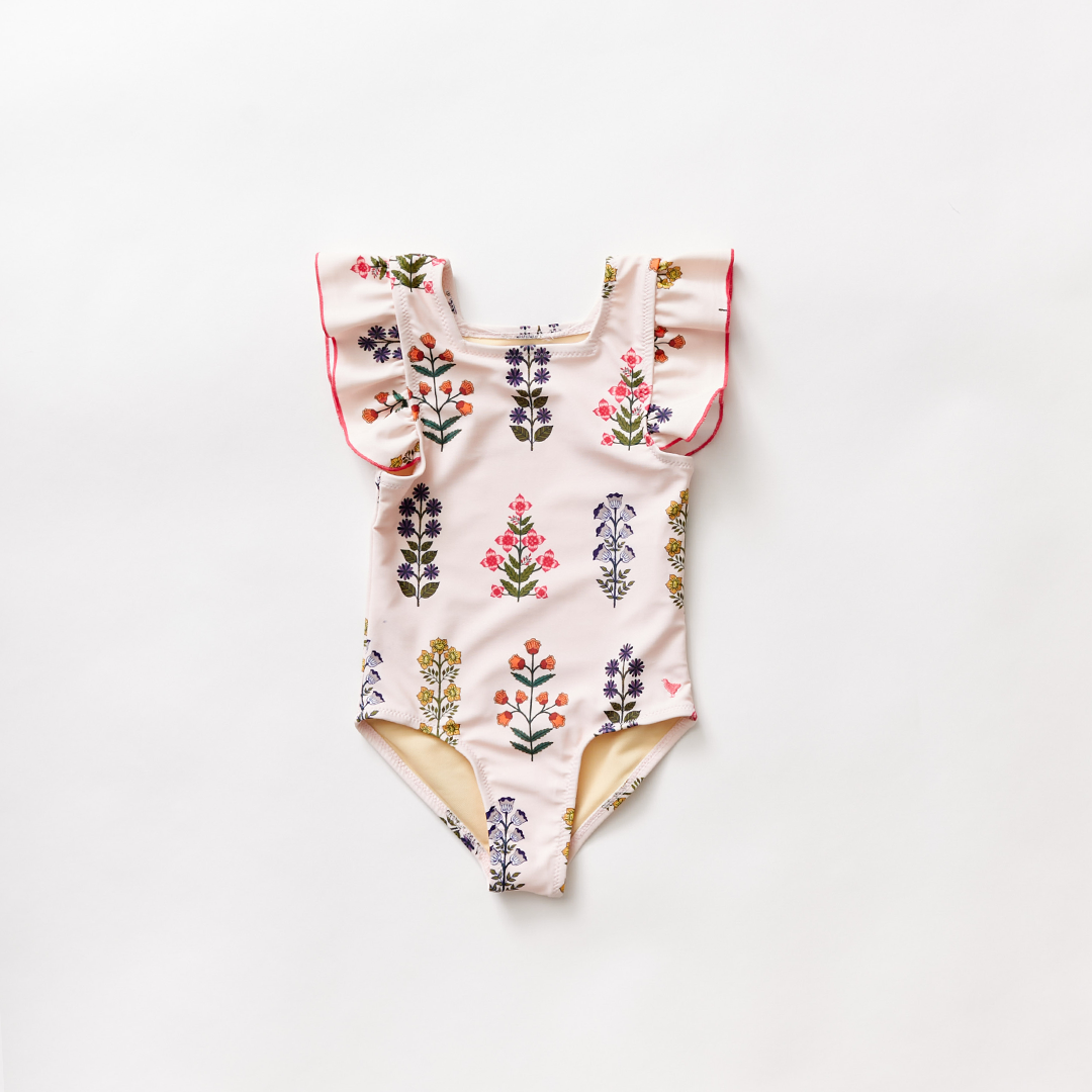 Strawberry Cream Field Floral Elsie Suit