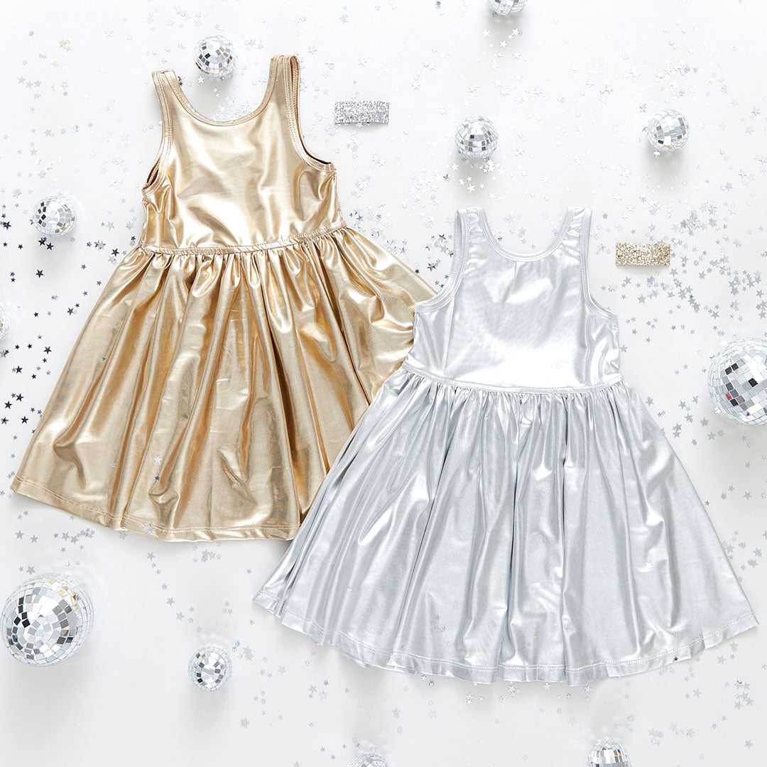 Metallic Gold Liza Lame Dress