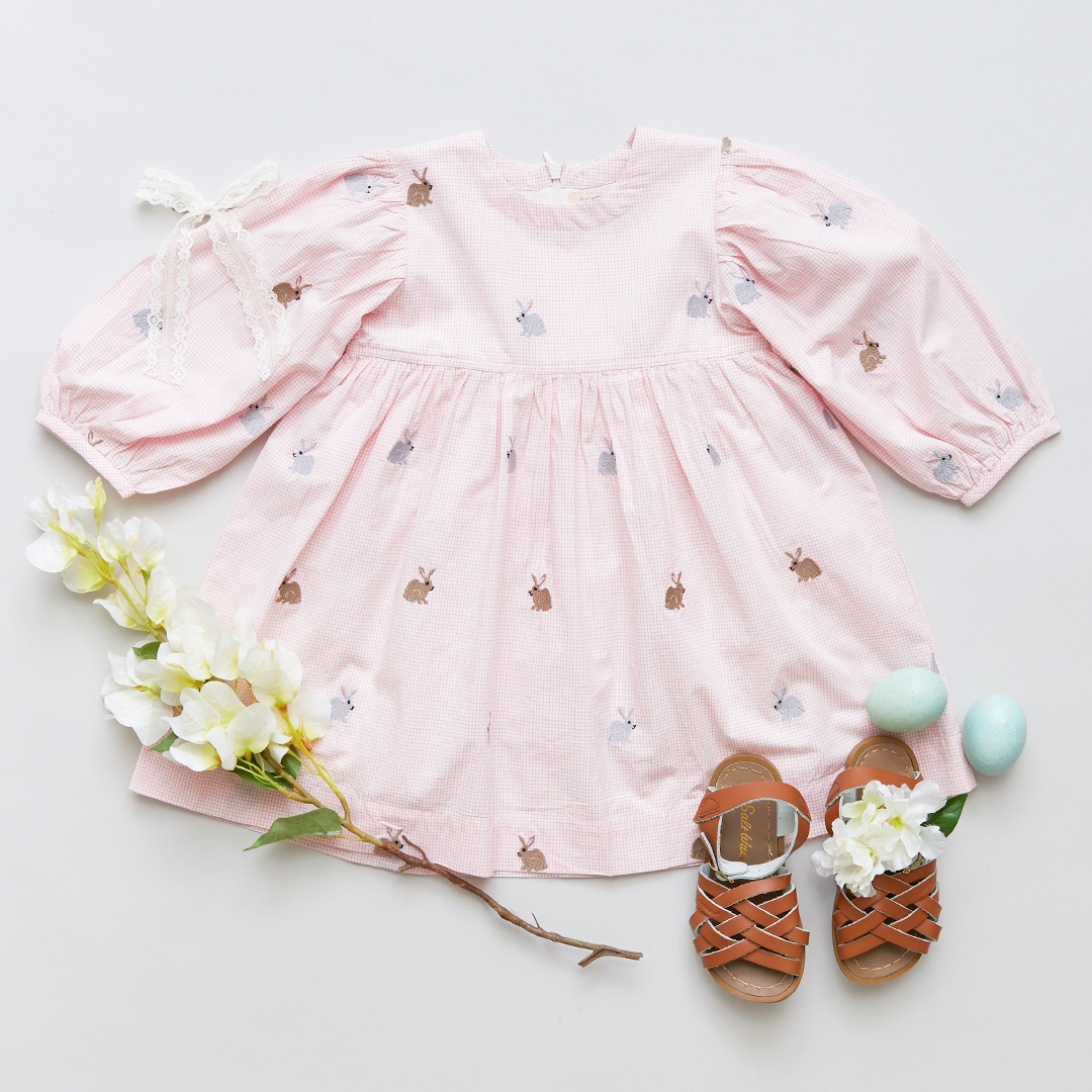 Pink Check Bunny Bea Dress