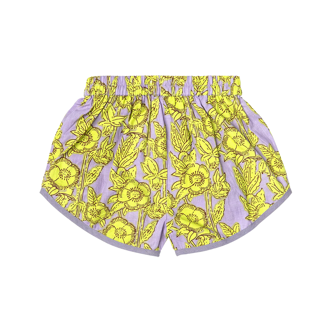 Lavender Stem Floral Girls Millie Short