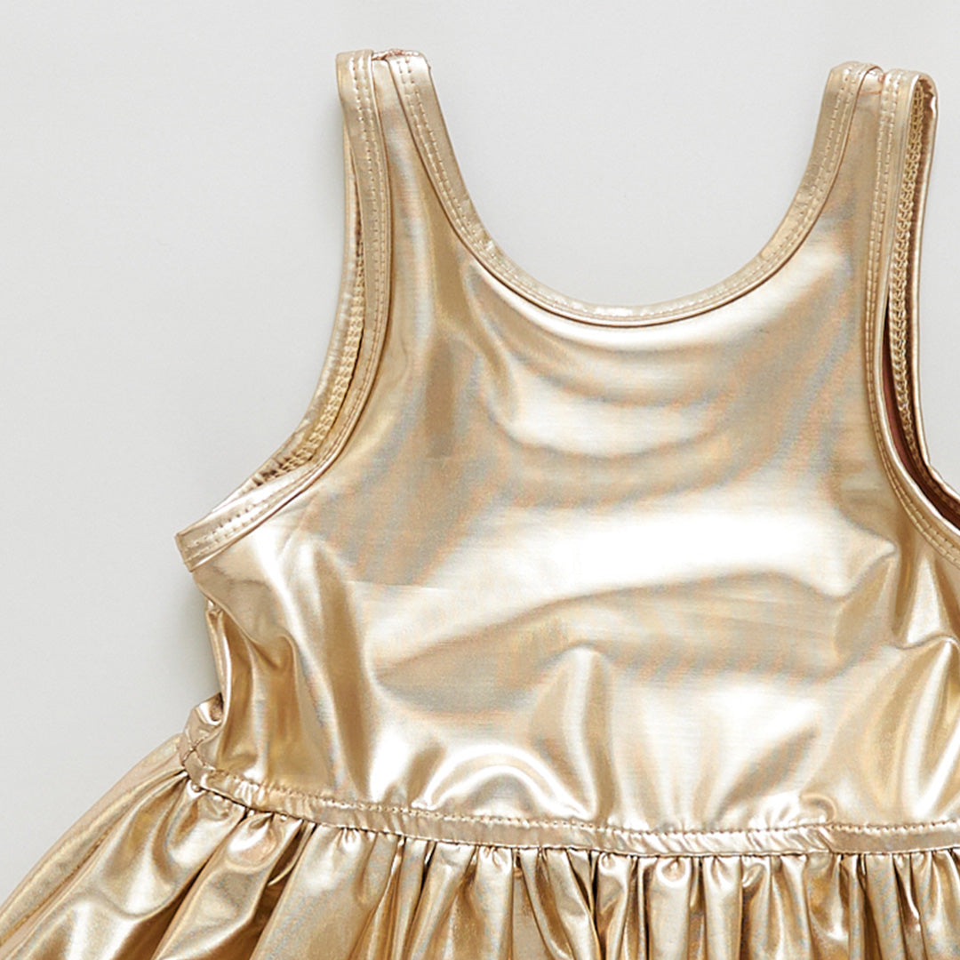 Metallic Gold Liza Lame Dress