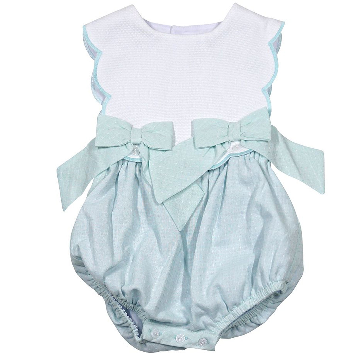 Mint Green Sherbet Scallop Overall Bubble