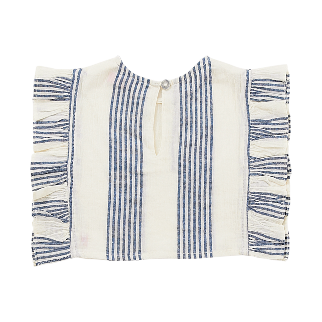 Antique White & Navy Column Stripe Ingrid Top