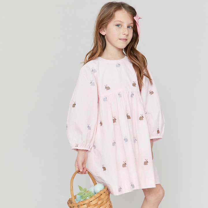 Pink Check Bunny Bea Dress