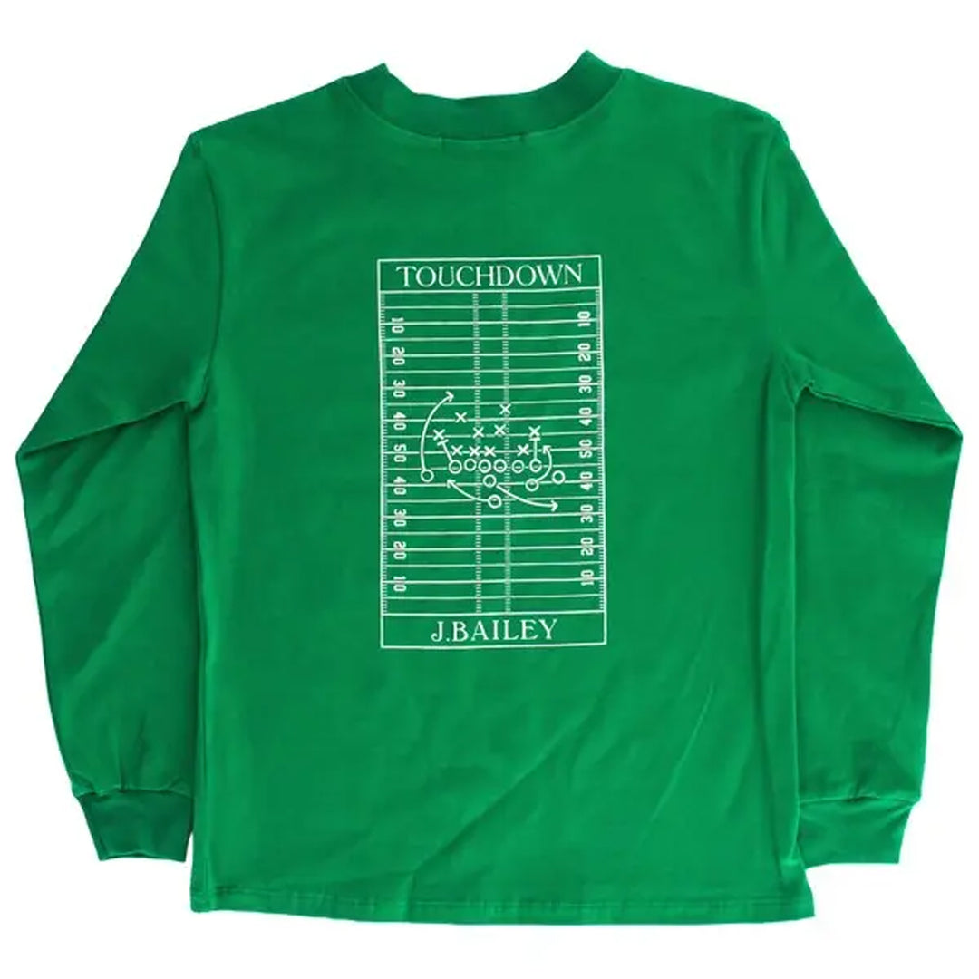 Kelly Football Long Sleeve Logo Tee