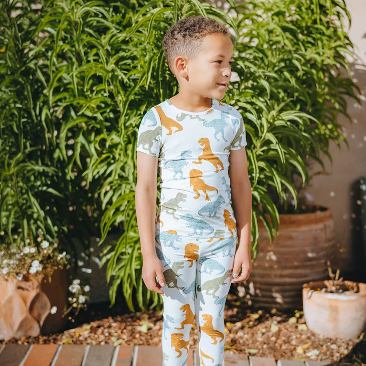 Multi T-Rex Kids Bamboo PJ Set