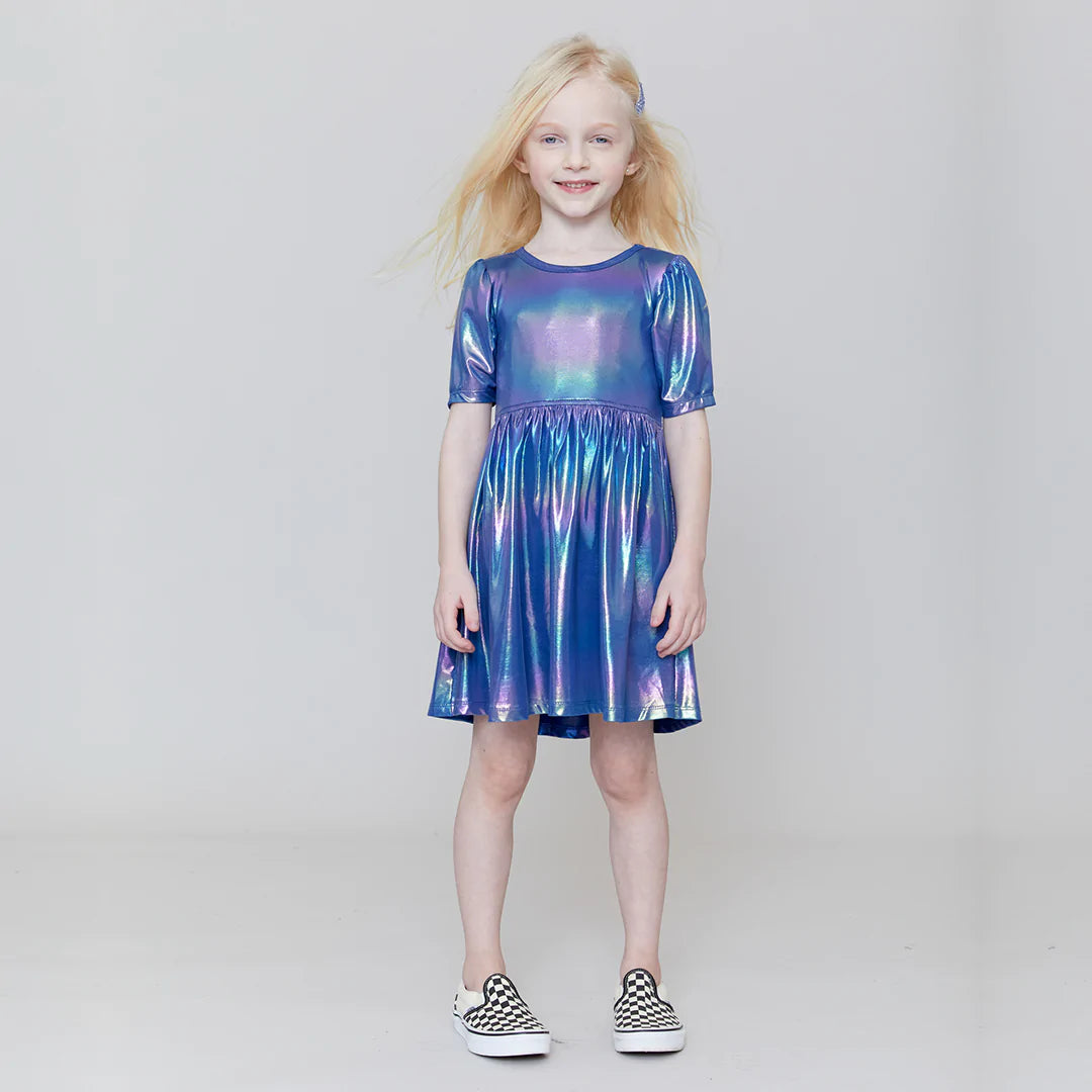 Iridescent Blue Laurie Dress