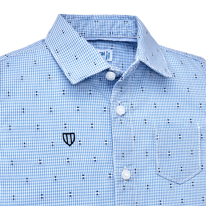 Blue Check Long Sleeve Button Down Shirt