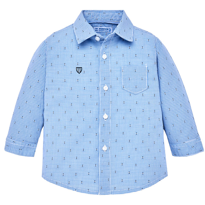 Blue Check Long Sleeve Button Down Shirt