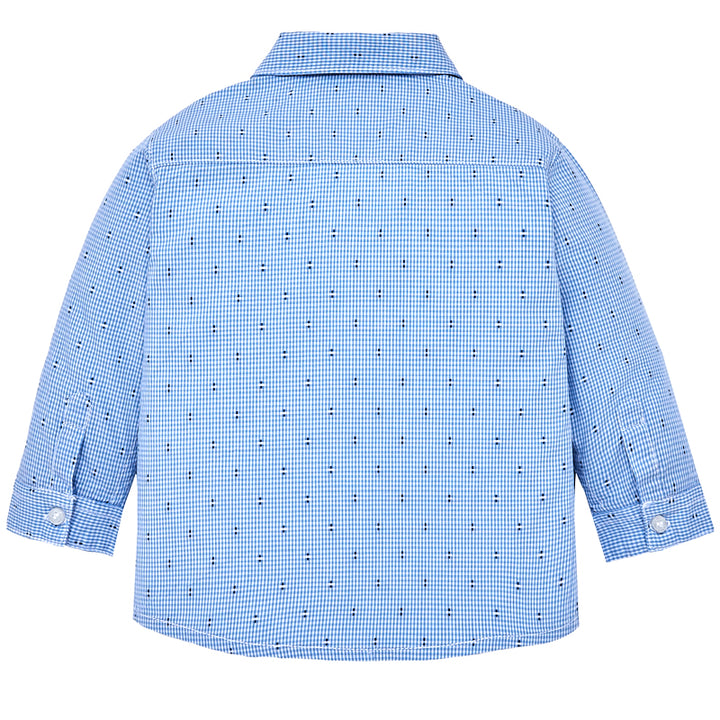 Blue Check Long Sleeve Button Down Shirt