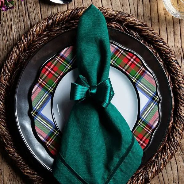 Evergreen Velvet Trim Napkin