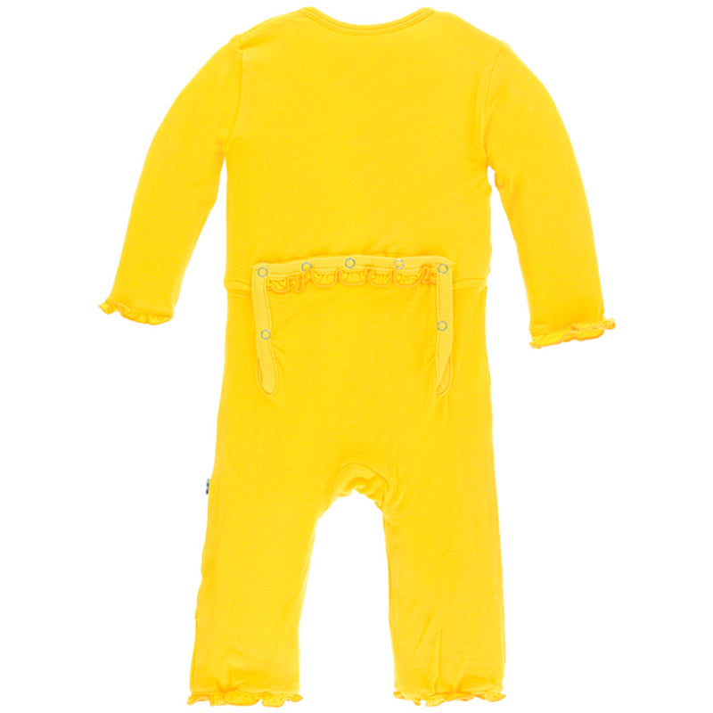 Lemon Classic Ruffle Coverall With Snaps