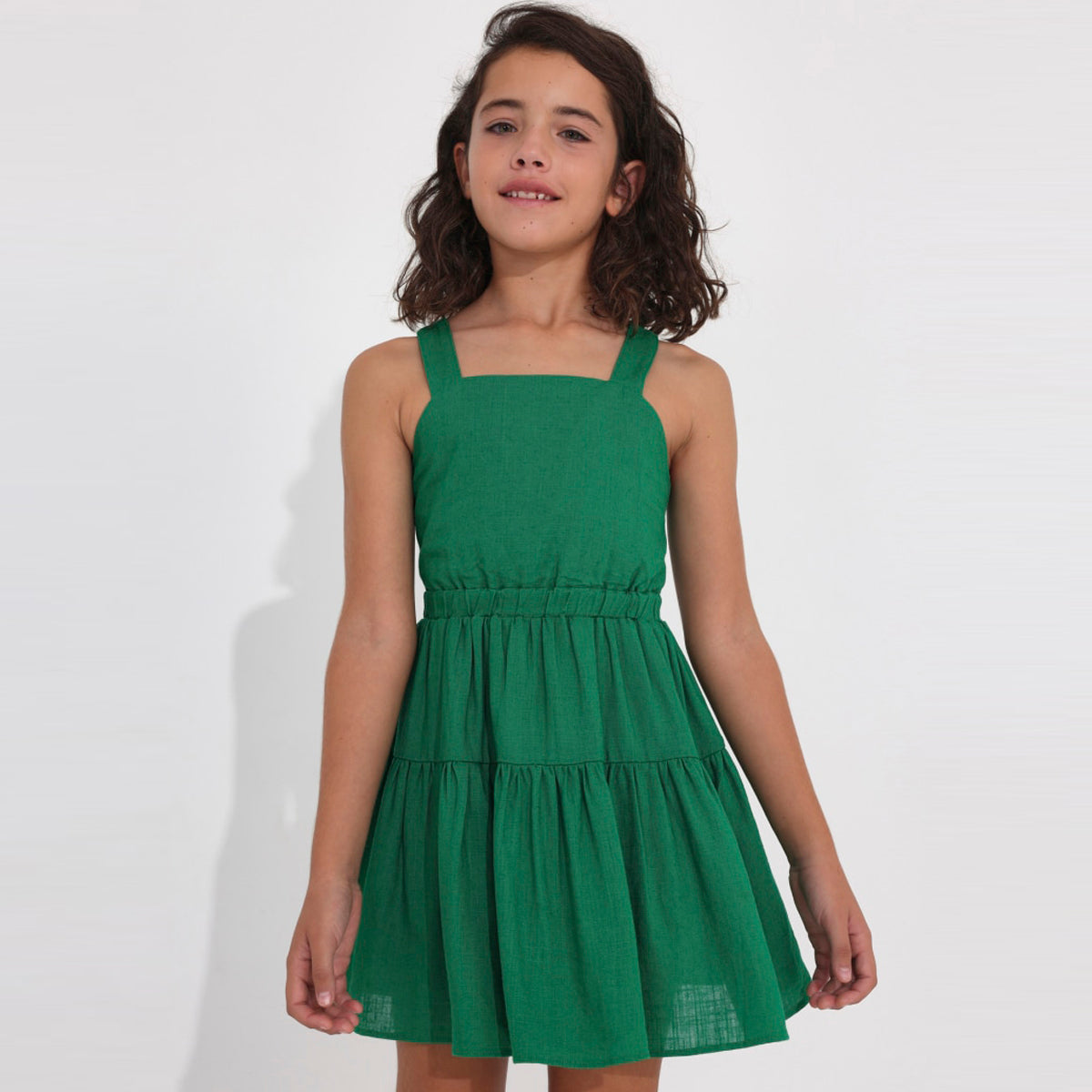 Emerald Linen Dress