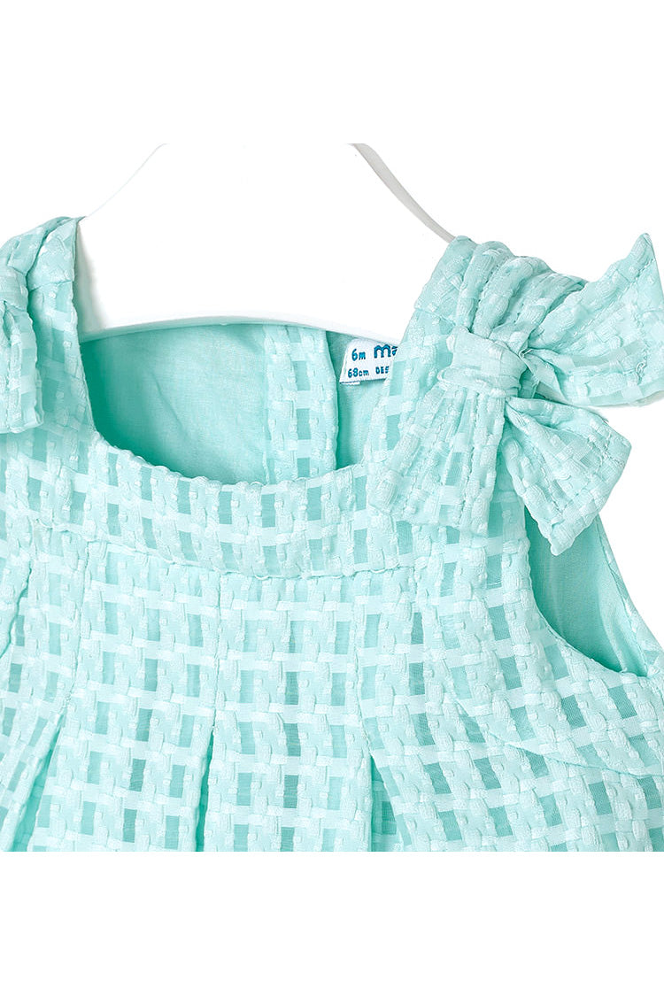 Mayoral - Mini Turquoise Basket-Weave Dress - K&K's Giving Tree - kkgivingtree