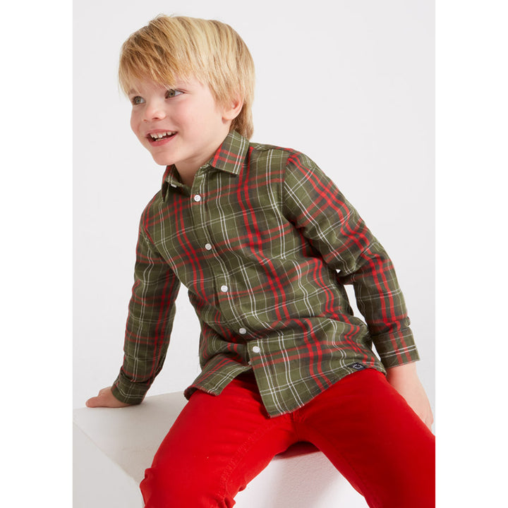 Ecofriends Forest Green & Red Checkered Long Sleeve Shirt