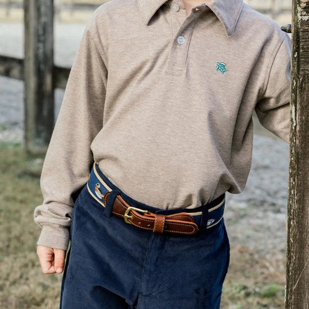 Oatmeal Long Sleeve Harry Polo