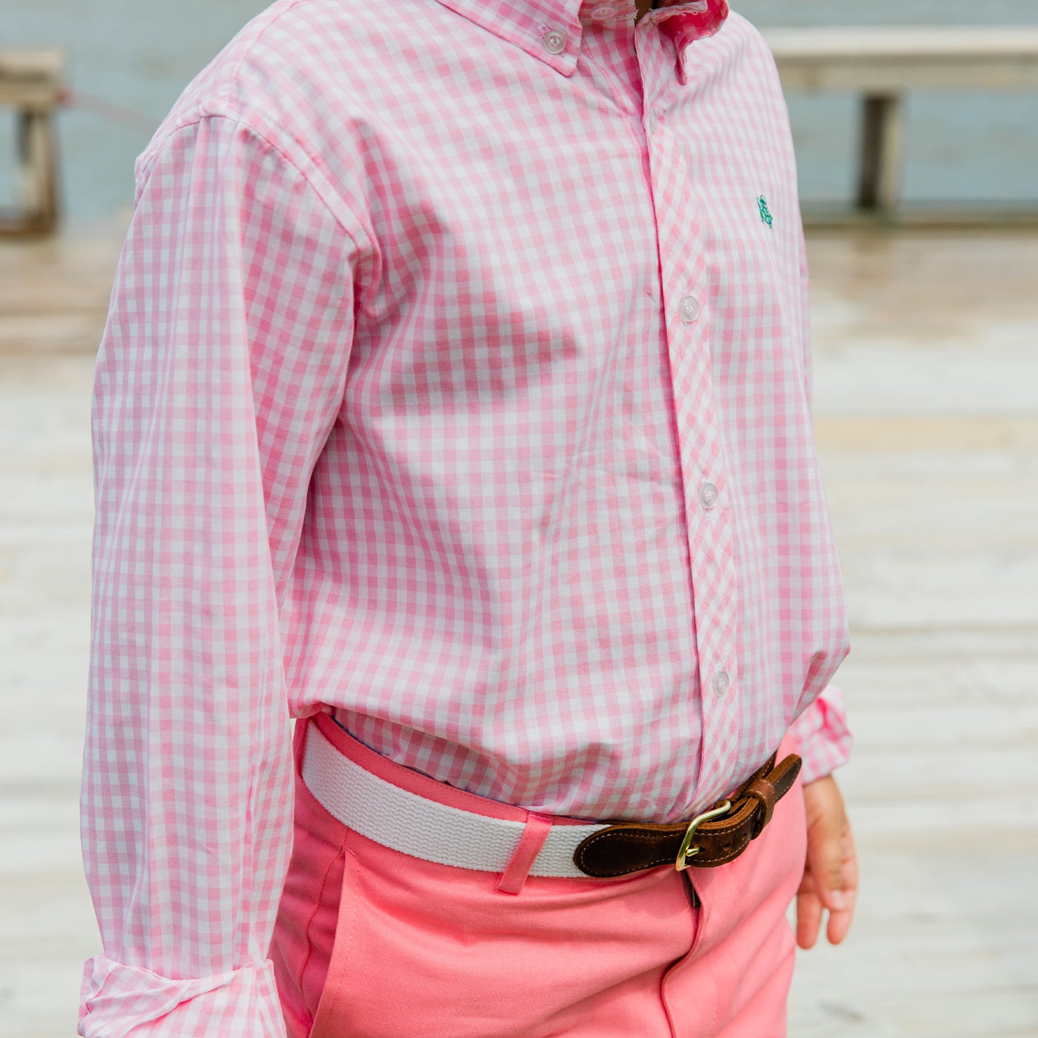 Pink Gingham Button Down Shirt