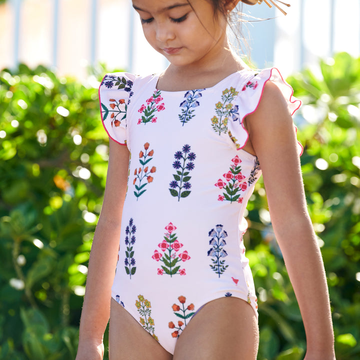 Strawberry Cream Field Floral Elsie Suit