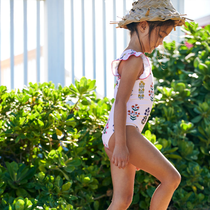 Strawberry Cream Field Floral Elsie Suit