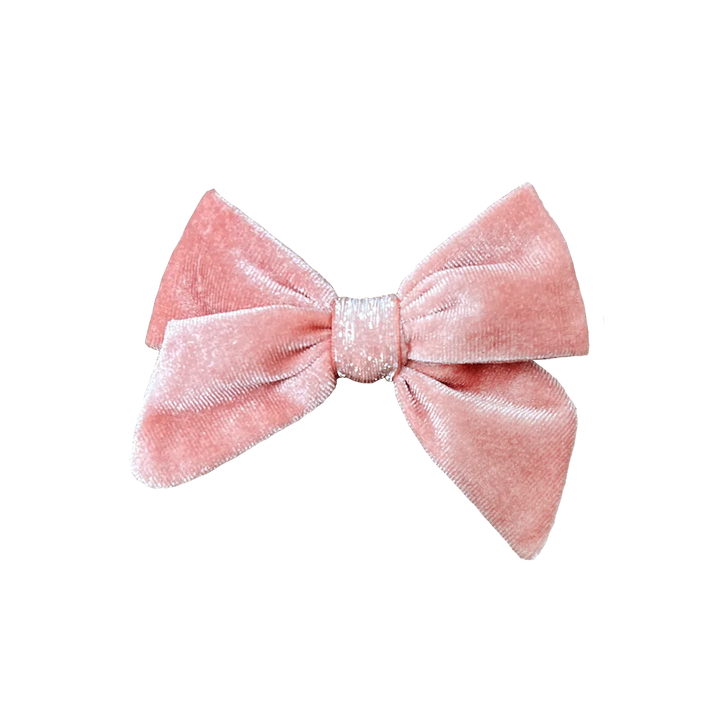 Pink Velour Holiday Bow