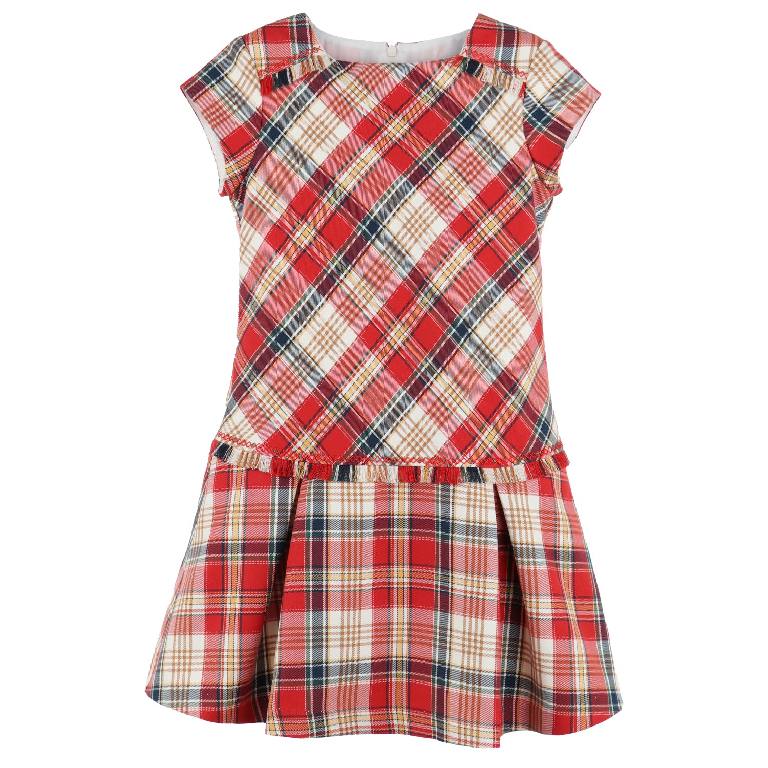 Red Tartan Plaid Dropwaist Dress