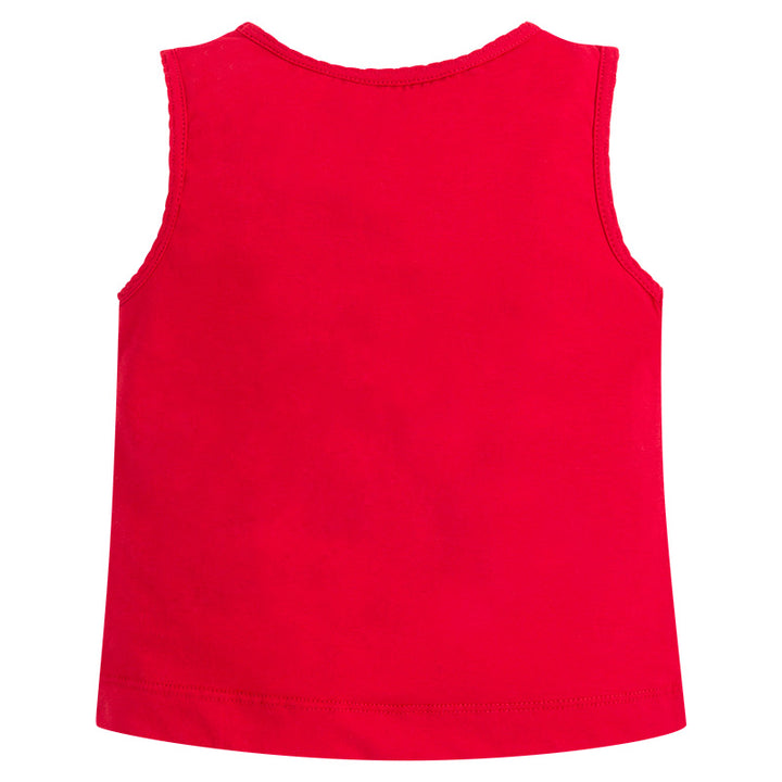 Red Bow Embroidered Tank Top