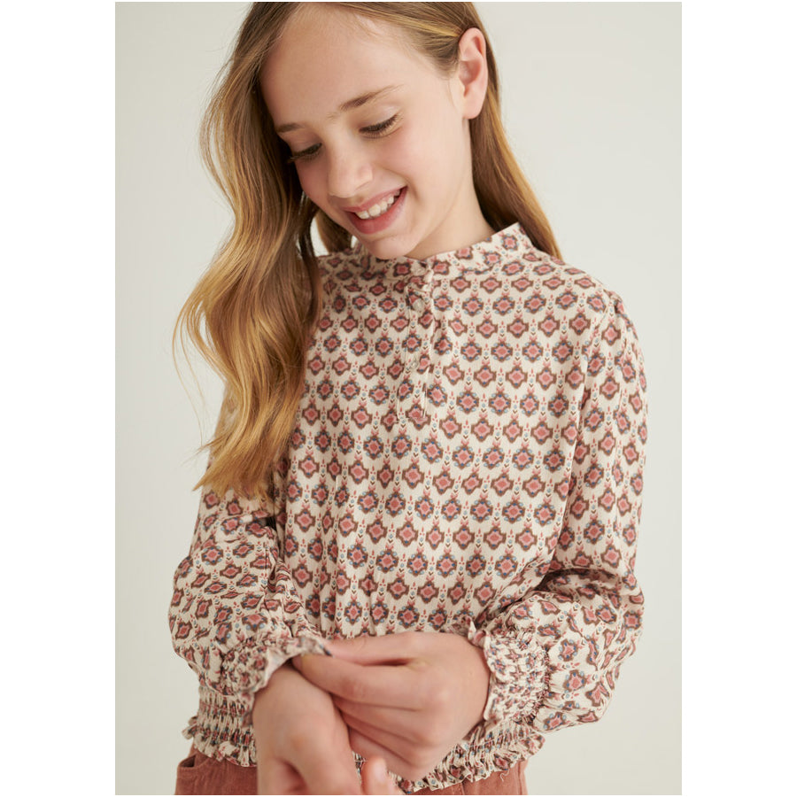 Rosy Printed Blouse