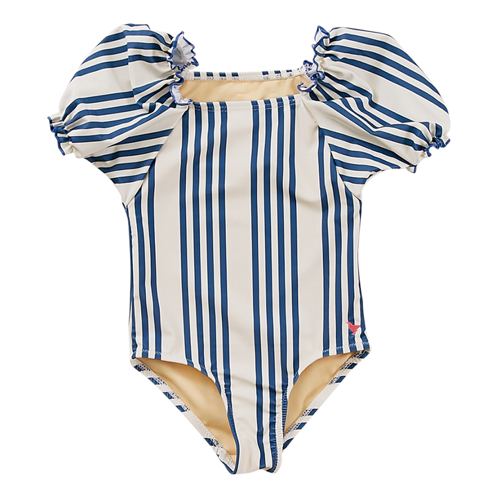 Antique White & Navy Column Stripe Lexi Suit