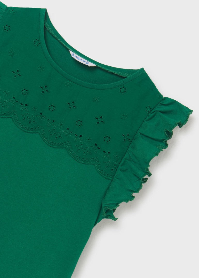 Emerald Ruffled Girls T-Shirt