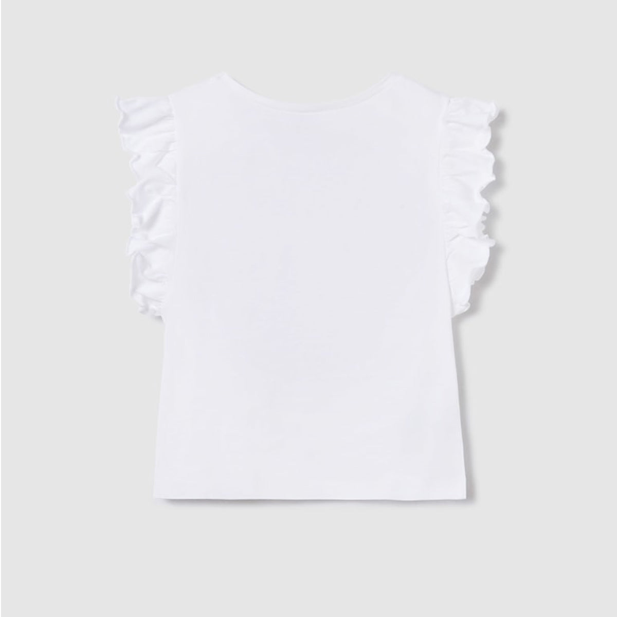 White Ruffled Girls T-Shirt