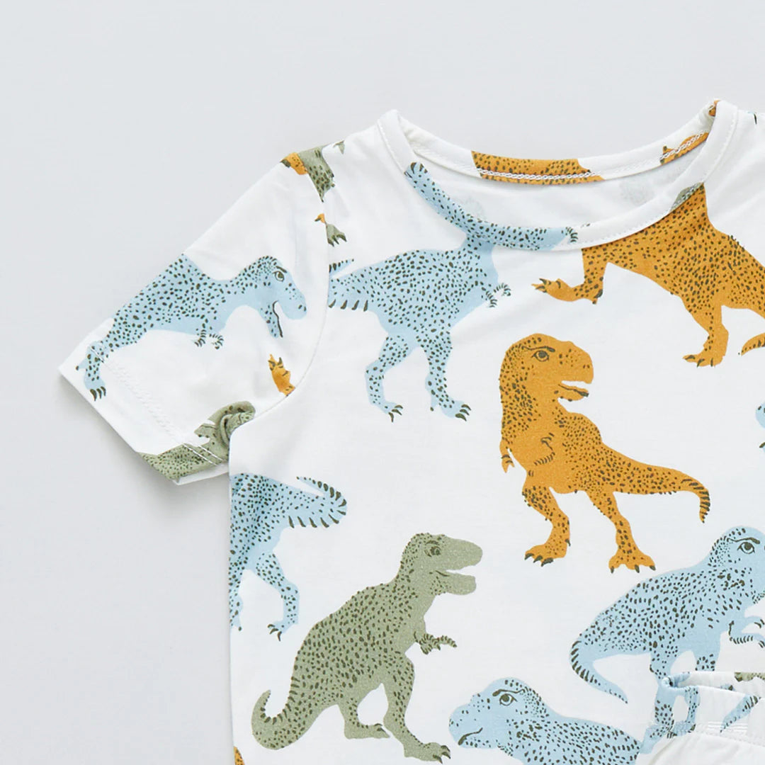 Multi T-Rex Kids Bamboo PJ Set