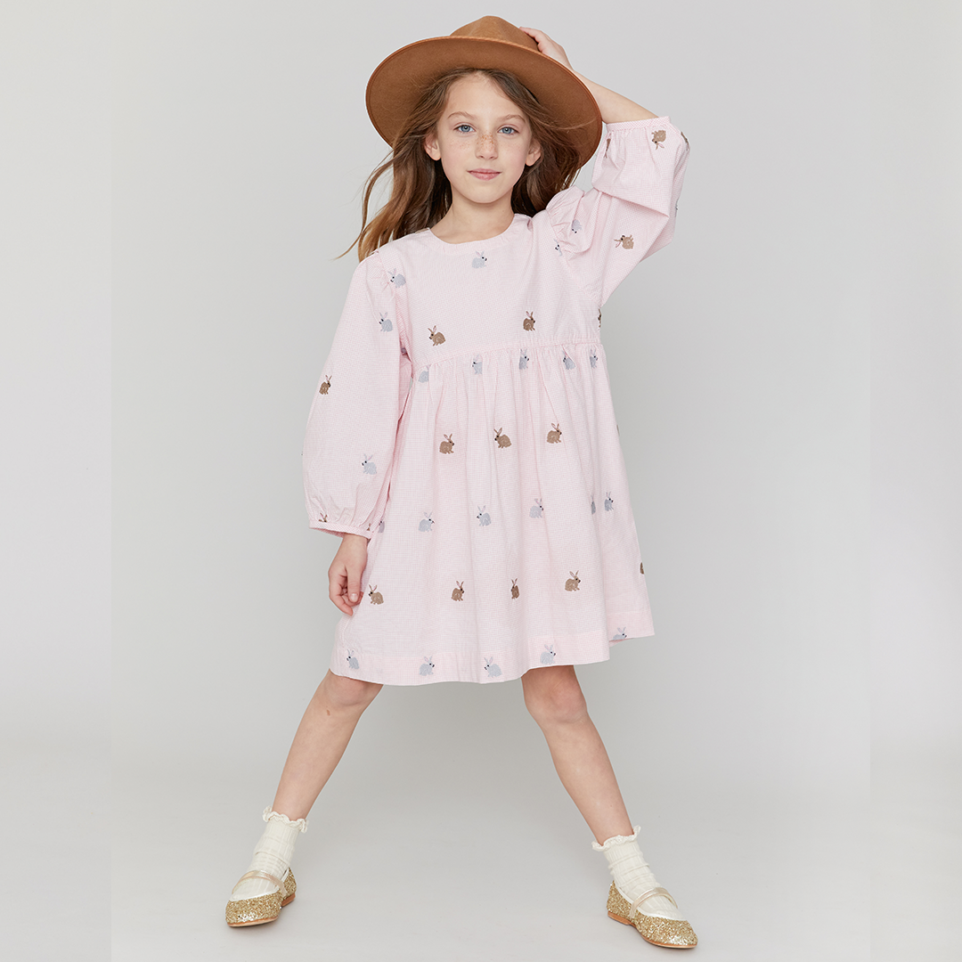 Pink Check Bunny Bea Dress