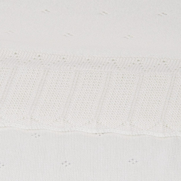 Cream Ruffled Knit Blanket