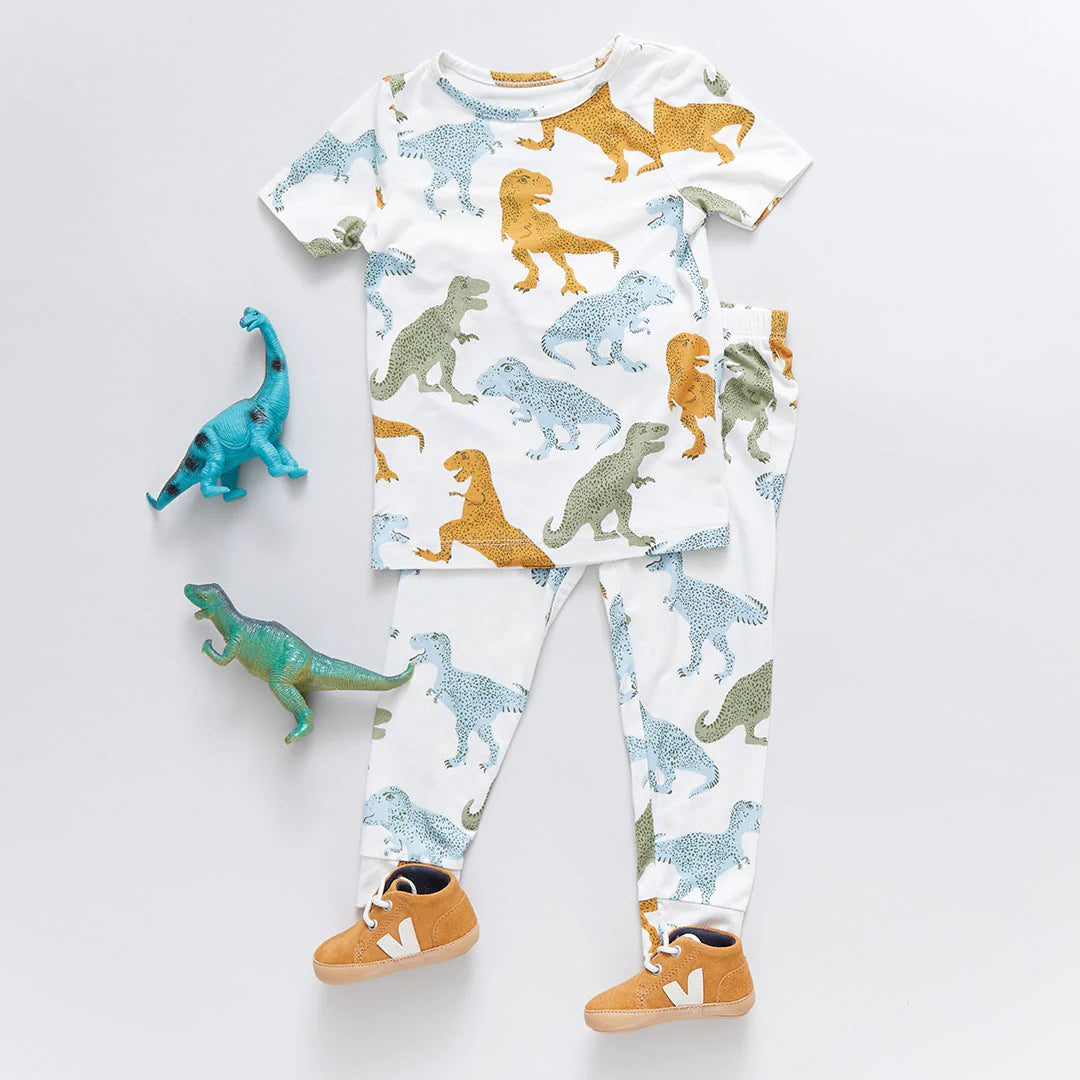 Multi T-Rex Kids Bamboo PJ Set