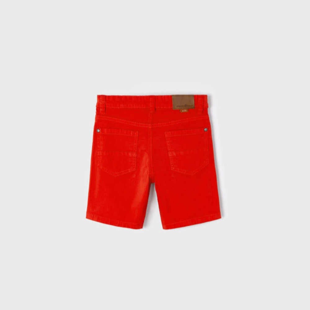 Red Twill Bermuda Shorts