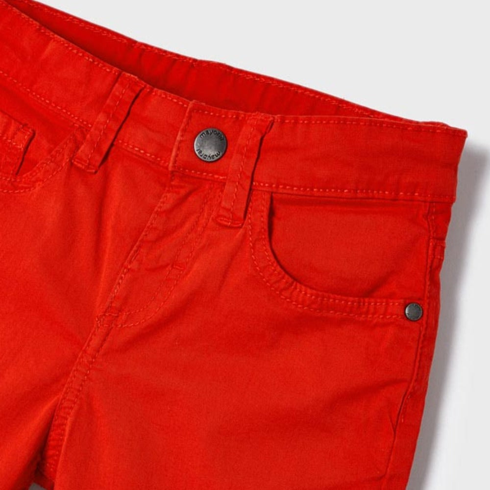 Red Twill Bermuda Shorts