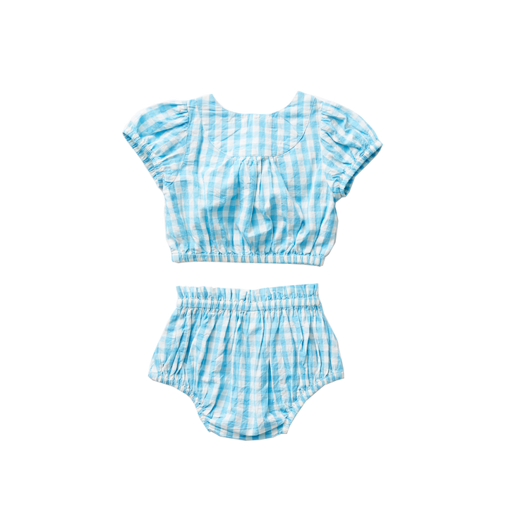 Milky Blue Gingham Lori 2 Piece Set